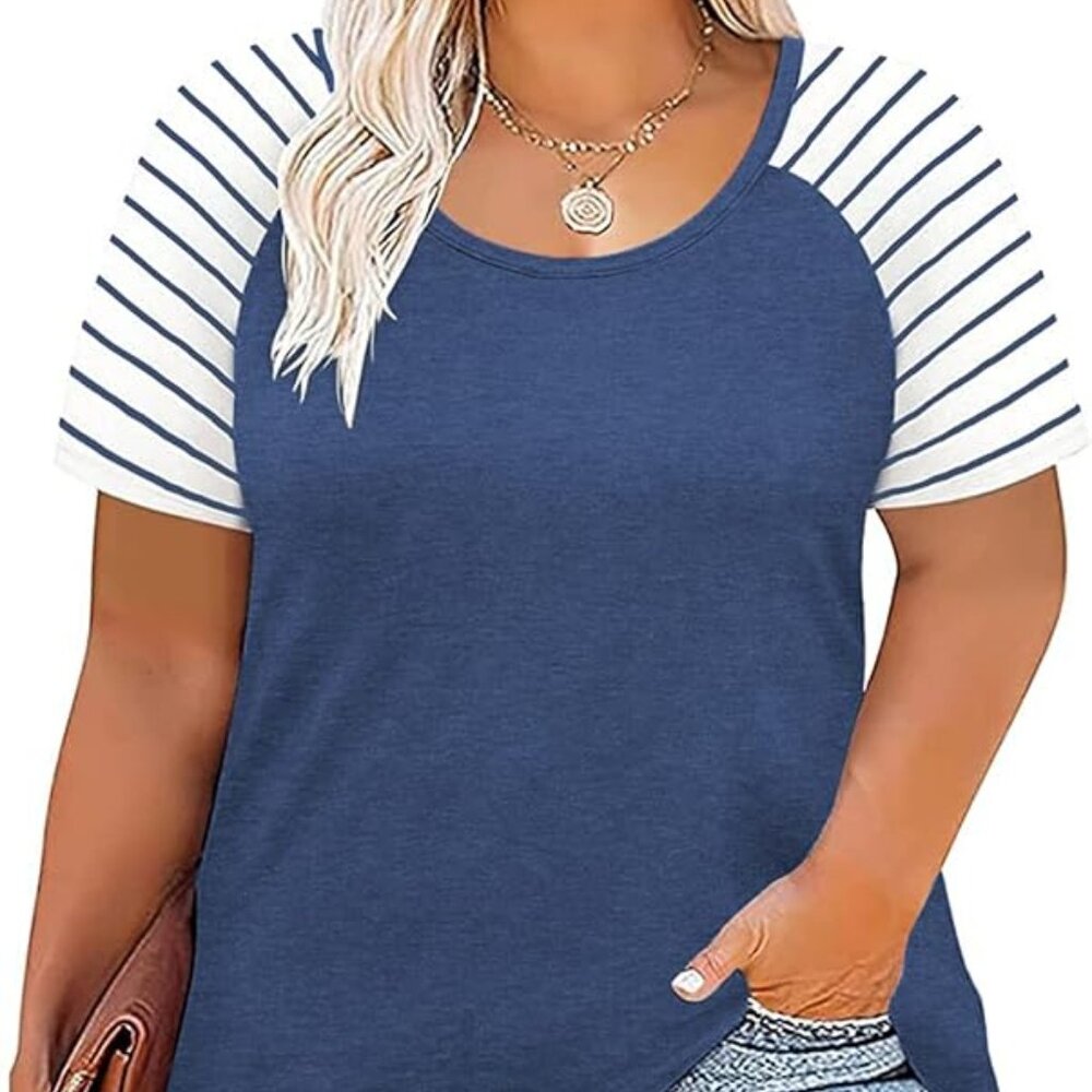 DOLNINE Women's Striped Raglan  Casual Tunics